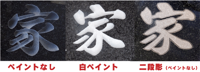 ペイント見本・黒の石種の場合